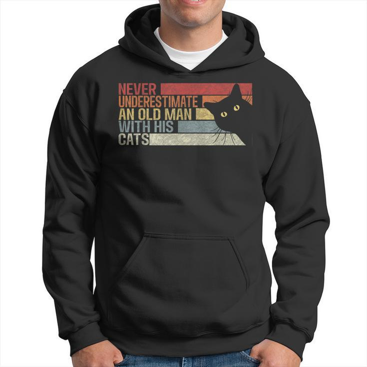 Never Underestimate An Old Man With His Cats Cats Lovers Hoodie