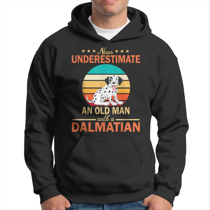 Never Underestimate An Old Man With A Dalmatian Dogs Father Hoodie