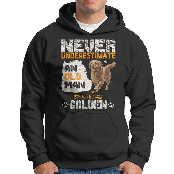 Never Underestimate An Old Man With A Golden Puppy Lover Hoodie