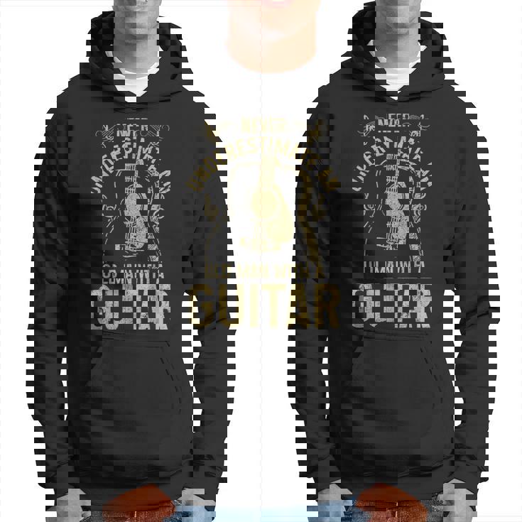 Never Underestimate An Old Man With A Guitar Player Hoodie