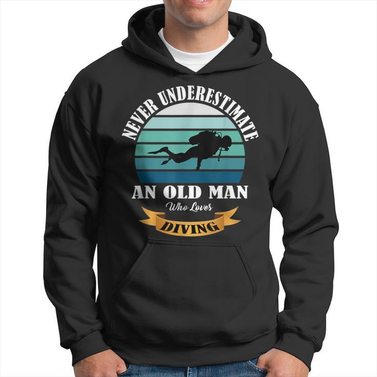 Never Underestimate An Old Man Who Loves Diving Hoodie