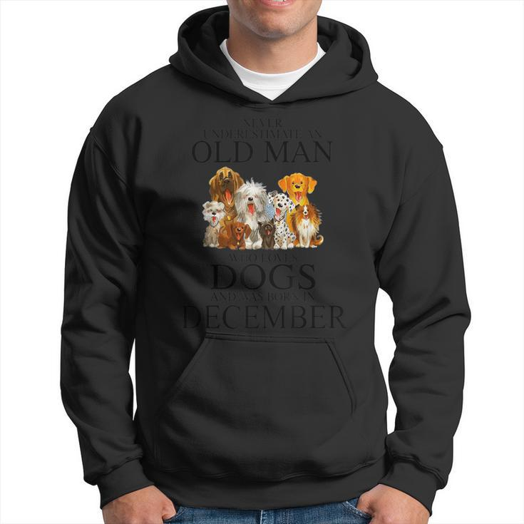 Never Underestimate An Old Man Who Loves Dogs In December Hoodie