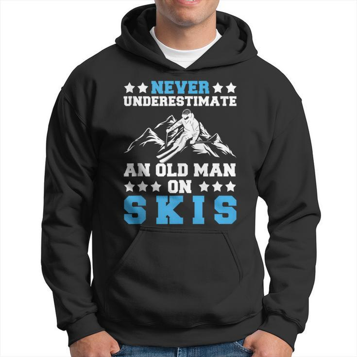 Never Underestimate An Old Man On Skis Skiing Lovers Hoodie