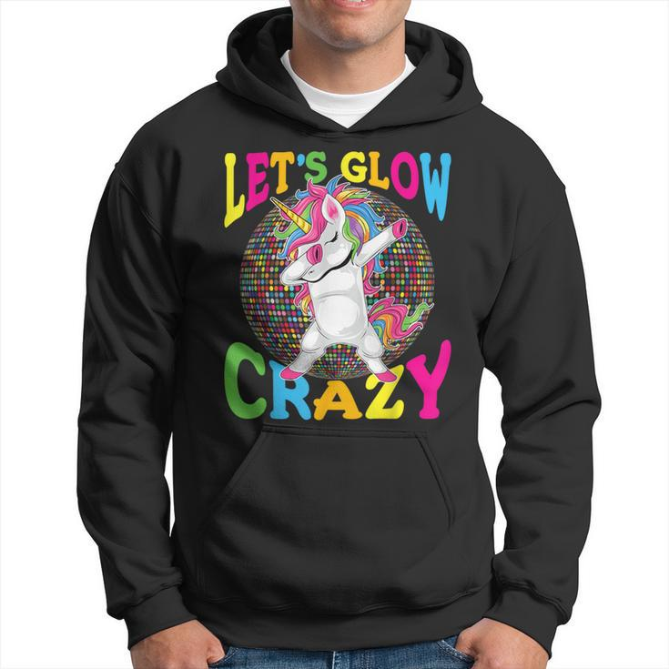 Unicorn Let Glow Crazy Retro Colorful Group Team Tie Dye Hoodie