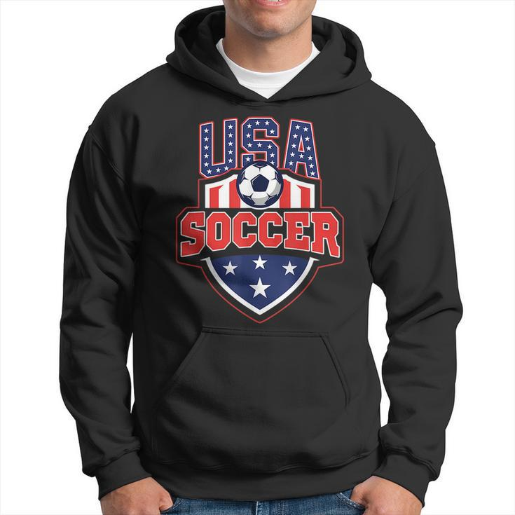 Usa Soccer - American Flag Football Player  Hoodie
