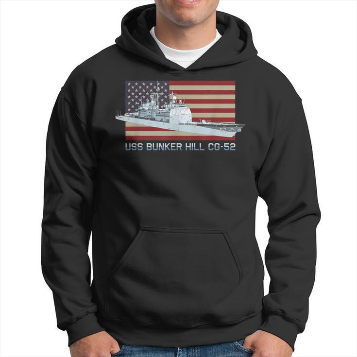 Uss Bunker Hill Cg-52 Ship Diagram American Flag Hoodie