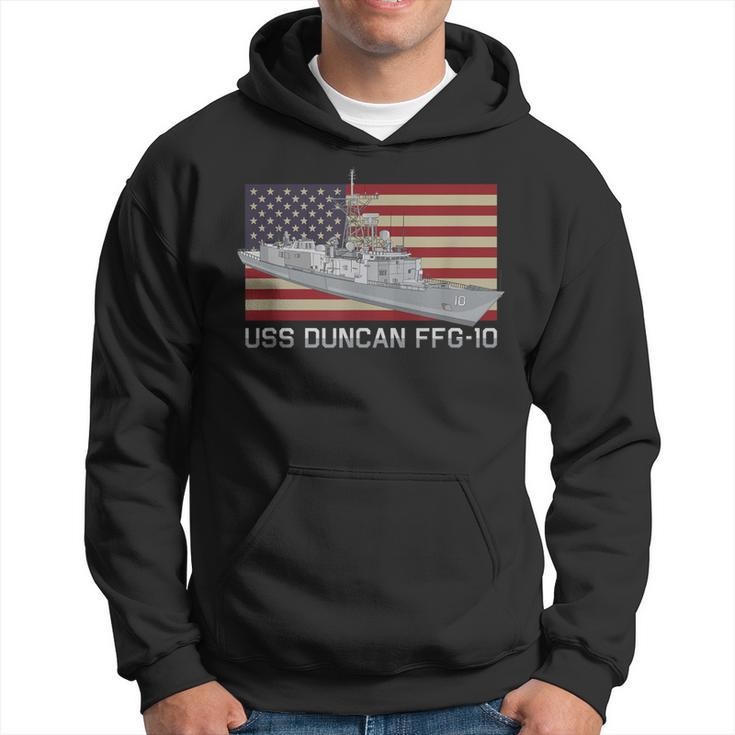 Uss Duncan Ffg-10 Ship Diagram American Flag Hoodie