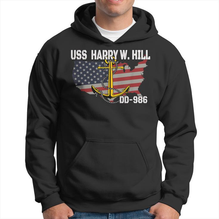 Uss Harry W Hill Dd-986 Warship Veterans Day Father Grandpa Hoodie
