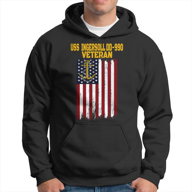 Uss Ingersoll Dd-990 Warship Veterans Day Father's Day Dad Hoodie