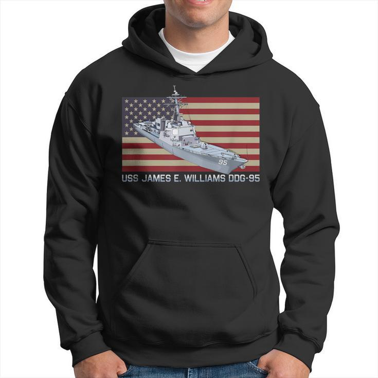 Uss James E Williams Ddg-95 Ship Diagram American Flag Hoodie