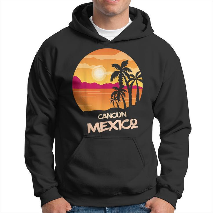 Vacation Cancun Mexico Palm Tree Surfing Beach Ocean Hoodie