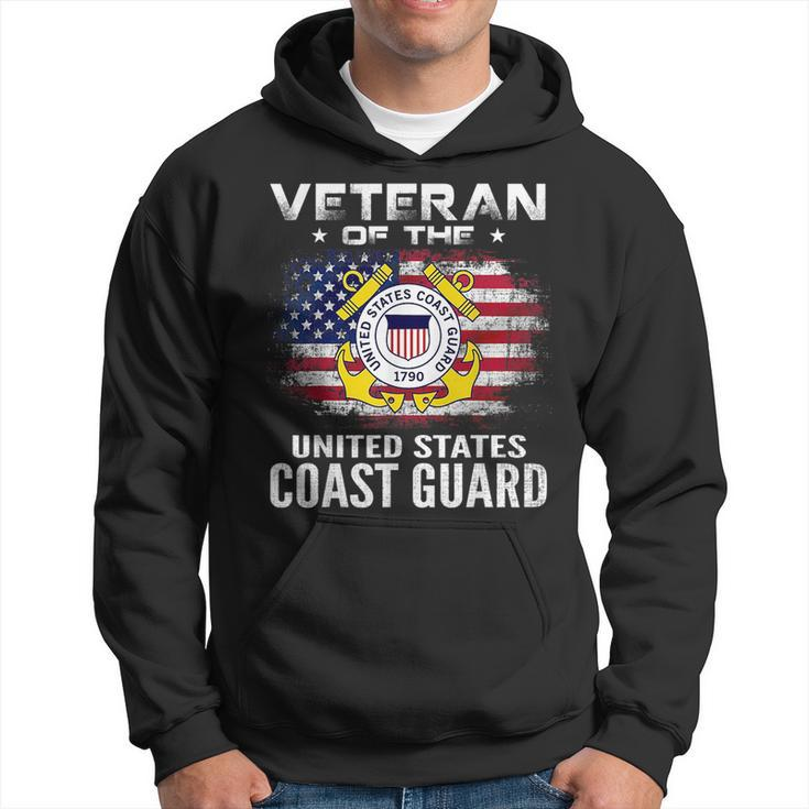 Veteran Of The United States Coast Guard With American Flag Veteran Funny Gifts Hoodie