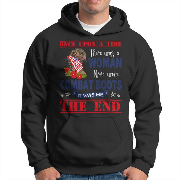 Veteran Vets There Was A Woman Who Wore Combat Boots Lady Veteran 2 Veterans Hoodie