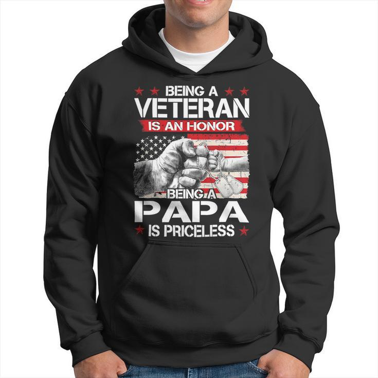 Veteran Vets Us Army Veterans Being Veteran Papa Fathers Day Dad Men 242 Veterans Hoodie