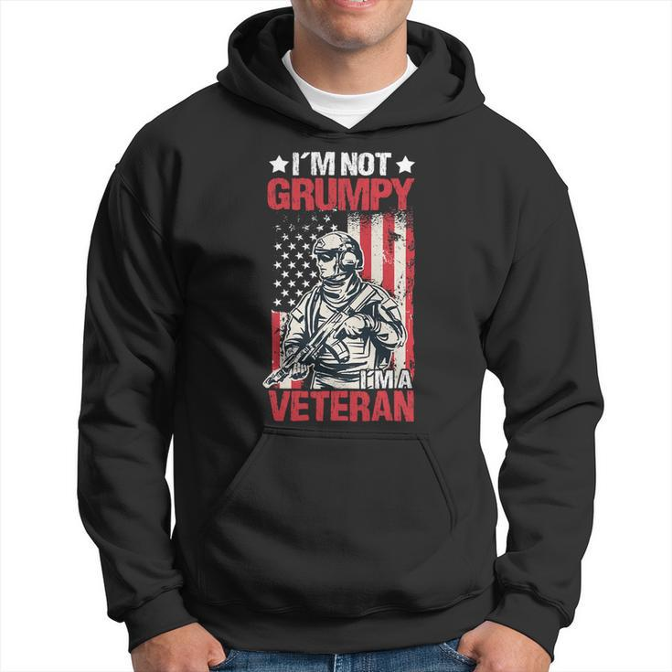 Veteran Vets Us Flag Im Not Grumpy Im A Veteran 119 Veterans Hoodie