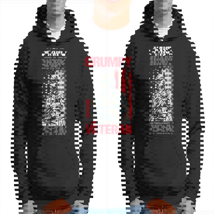Veteran Vets Us Flag Im Not Grumpy Im A Veteran 119 Veterans Hoodie