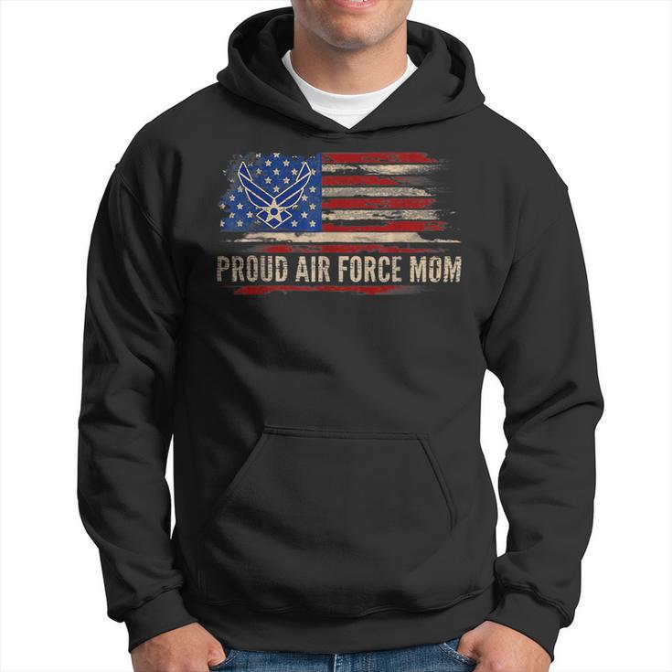 Veteran Vets Vintage Proud Air Force Mom American Flag Veteran Gift Veterans Hoodie