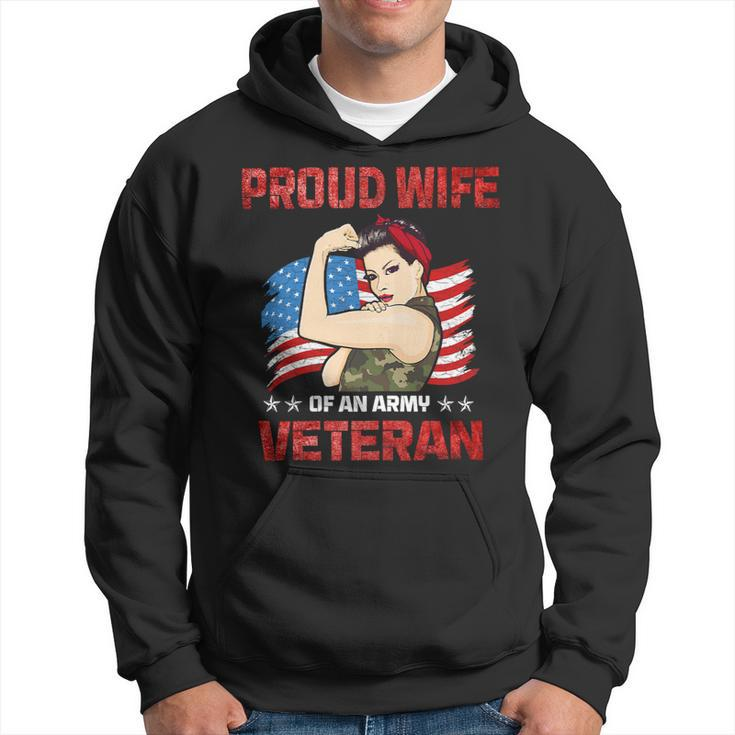 Veteran Vets Womens 4Th Of July Celebration Proud Wife Of An Army Veteran Spouse Veterans Hoodie