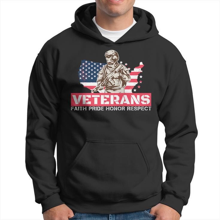 Veterans Faith Pride Honor Respect Patriotic Veteran   Hoodie