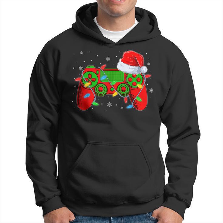 Video Game Controller Christmas Santa Hat Gamer Boys Hoodie