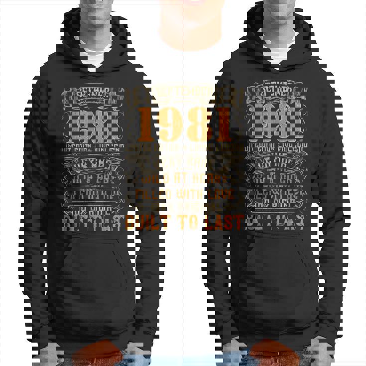 Vintage 1981 September Retro Born In 1981 Birthday Hoodie