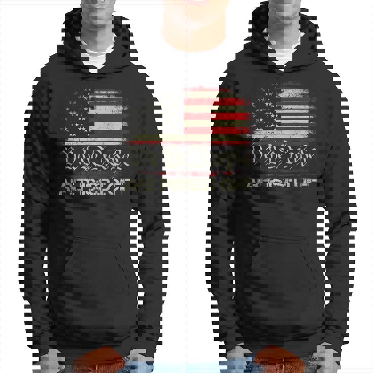 Vintage American Flag We The People Are Pissed Off On Back  Hoodie