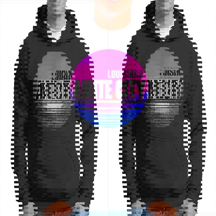 Vintage Amite City Vaporwave Louisiana Hoodie