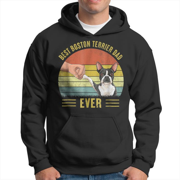 Vintage Best Boston Terrier Dad Ever Fist Bump Fathers Day  Hoodie