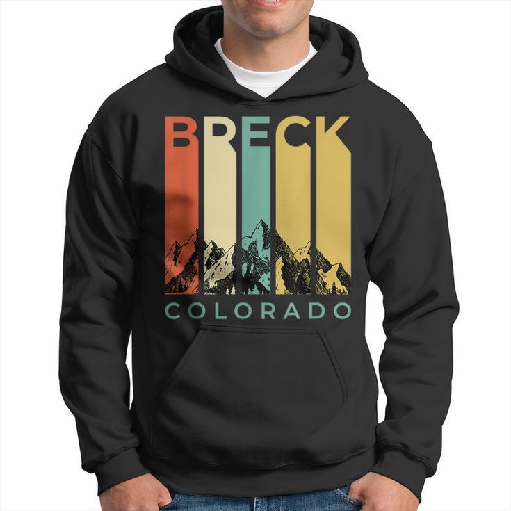 Vintage Breckenridge “Breck” Colorado Retro Colored Stripes  Hoodie