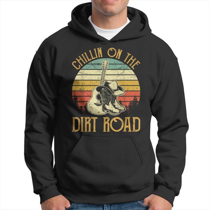 Vintage Chillin On The Dirt Road Retro Country Music Western Hoodie