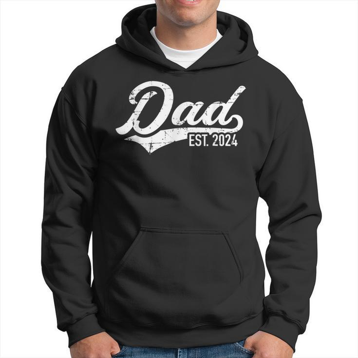 Vintage Dad Est 2024 For Fathers Day Promoted To Daddy 2024 Hoodie