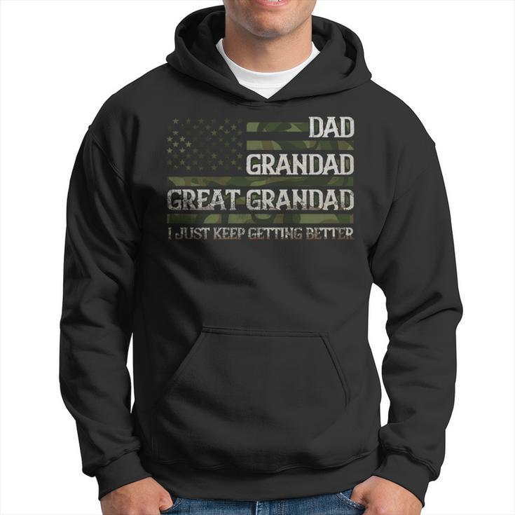 Vintage Dad Grandad Great Grandad With Us Flag Fathers Day   Funny Gifts For Dad Hoodie