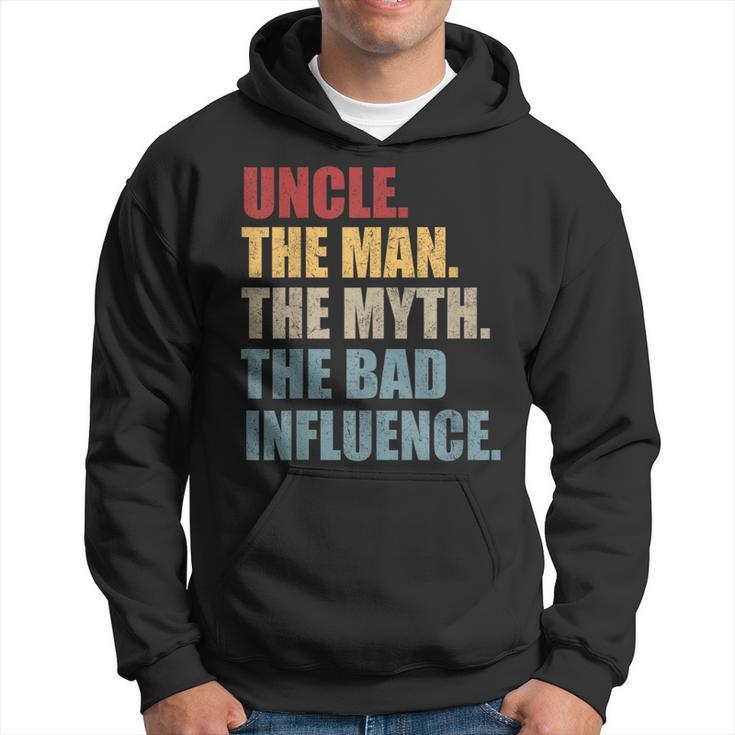Vintage Fun Uncle Man Myth Bad Influence Hoodie