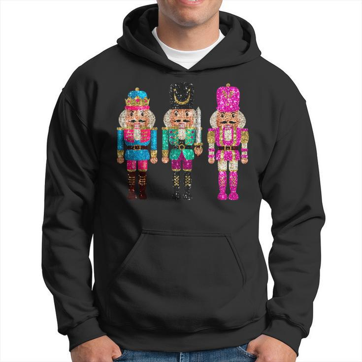 Vintage Sequin Cheerful Sparkly Nutcrackers Christmas Hoodie