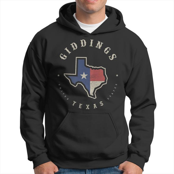 Vintage Giddings Texas State Flag Map Souvenir Hoodie