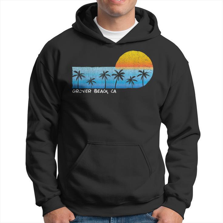Vintage Grover Beach Ca Palm Trees & Sunset Beach Hoodie