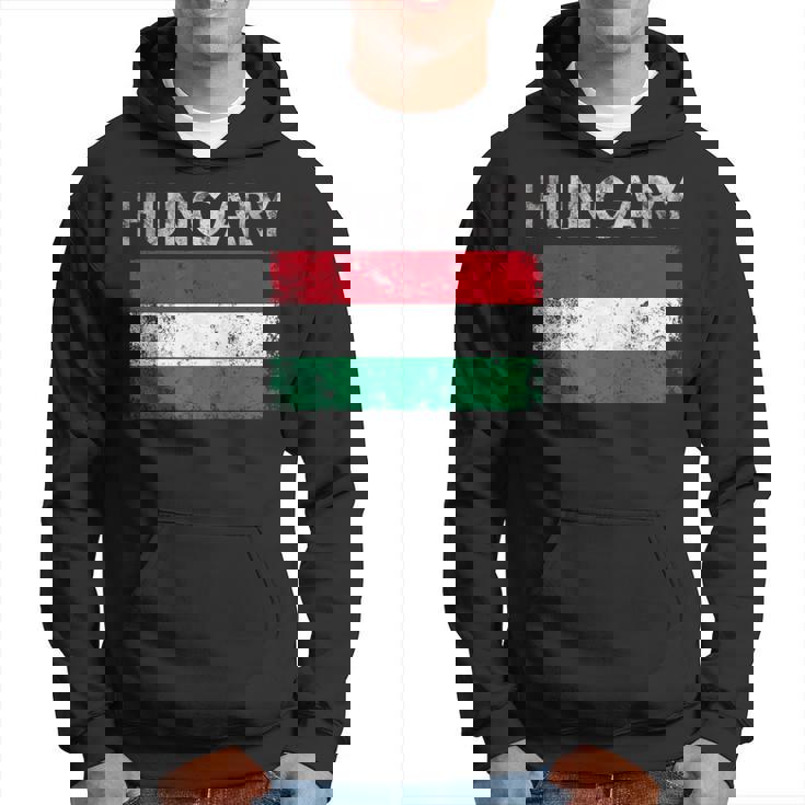 Vintage Hungary Hungarian Flag Pride Gift Hoodie