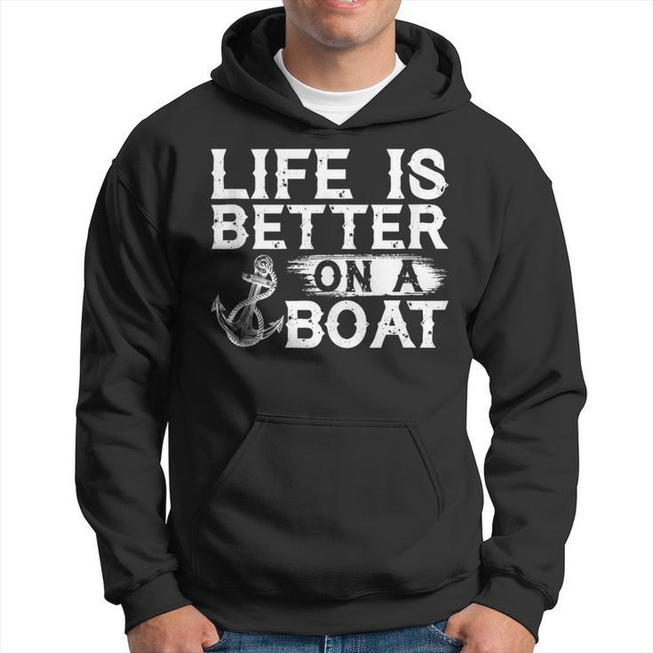 Vintage Life Is Better On A Boat Sailing Fishing Hoodie