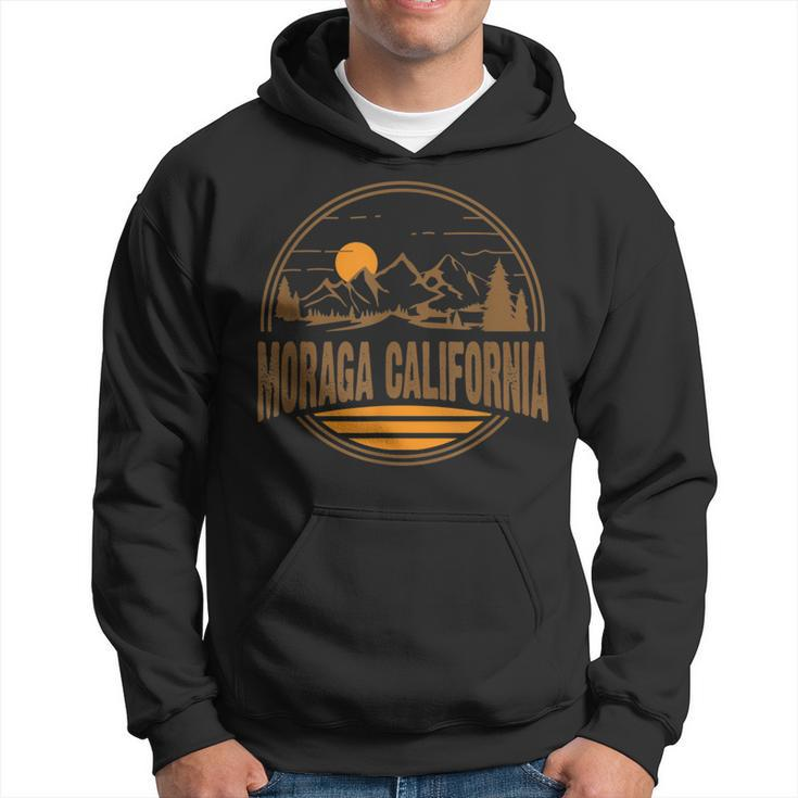 Vintage Moraga California Mountain Hiking Souvenir Print Hoodie