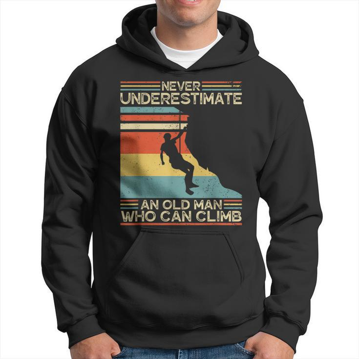 Vintage Never Underestimate An Old Man Who Can Climb Hoodie