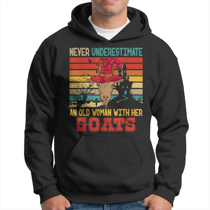 Vintage Never Underestimate An Old Woman With Her Goats Hoodie