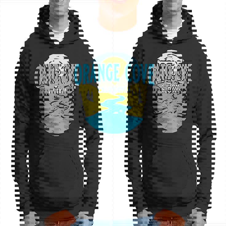 Vintage Orange Cove California River Valley Souvenir Print Hoodie