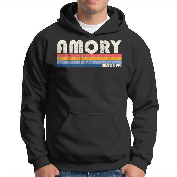 Vintage Retro 70S 80S Style Hometown Of Amory Ms Hoodie