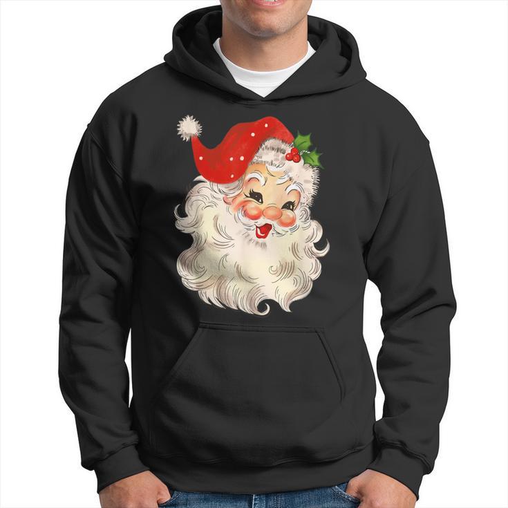 Vintage Santa Claus Face Christmas Xmas Santa Claus Hoodie