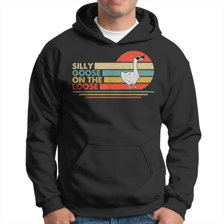 Vintage Silly Goose On The Loose Funny Goose University  Hoodie