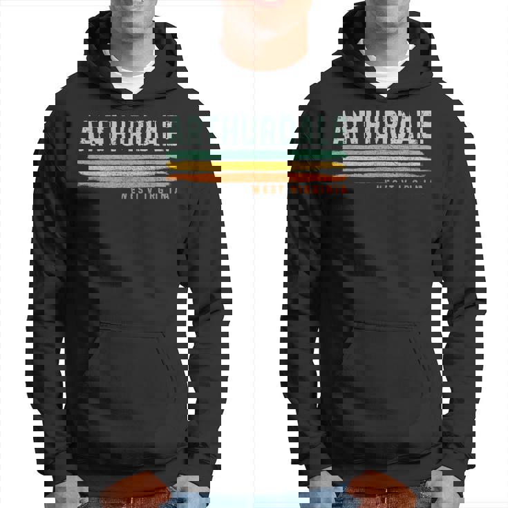 Vintage Stripes Arthurdale Wv Hoodie