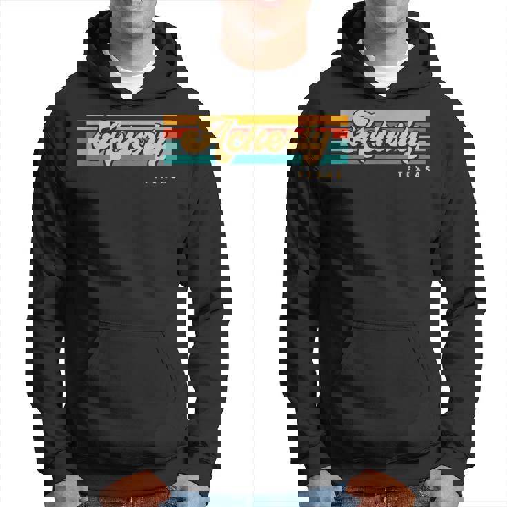 Vintage Sunset Stripes Ackerly Texas Hoodie