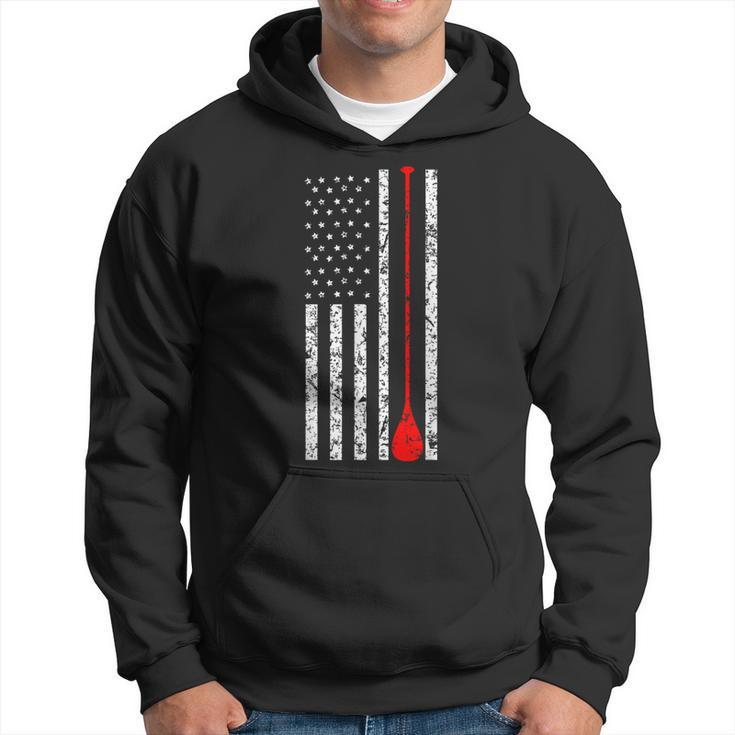 Vintage Sup Stand Up Paddle Board Usa Flag Hoodie