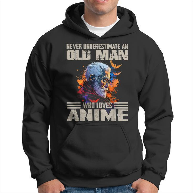 Vintage Never Underestimate An Old Man Who Loves Anime Cute Hoodie