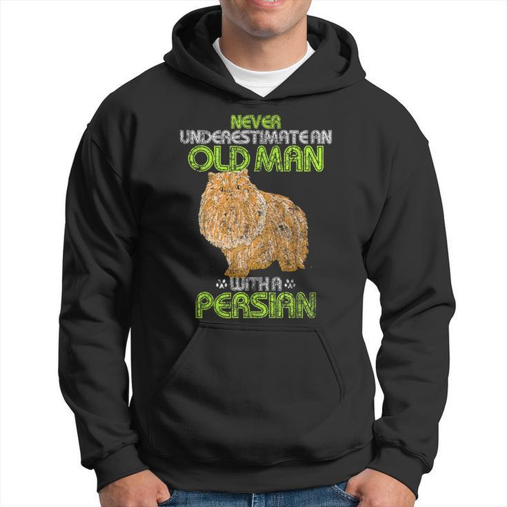 Vintage Never Underestimate An Old Man With A Persian Cat Hoodie